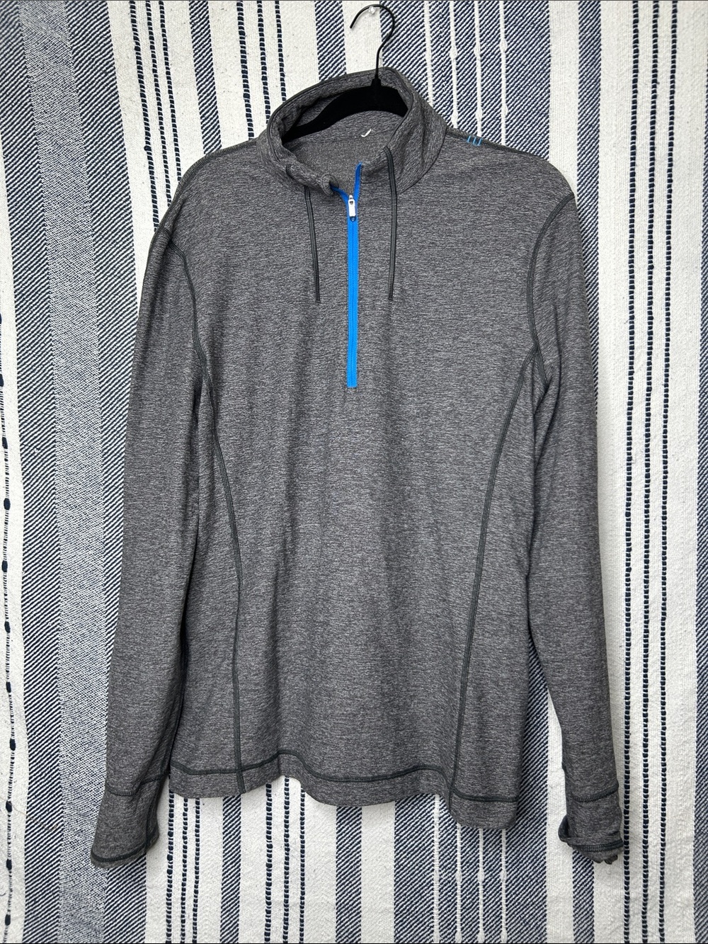 Mens Lululemon Marled Grey Performance 1/2 Zip Pullover - Picture 2 of 3